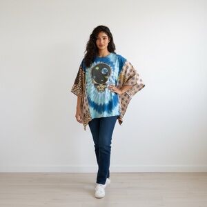 NWT Handcrafted Grateful Dead Upcycled Kantha Tunic One Size Fits Most